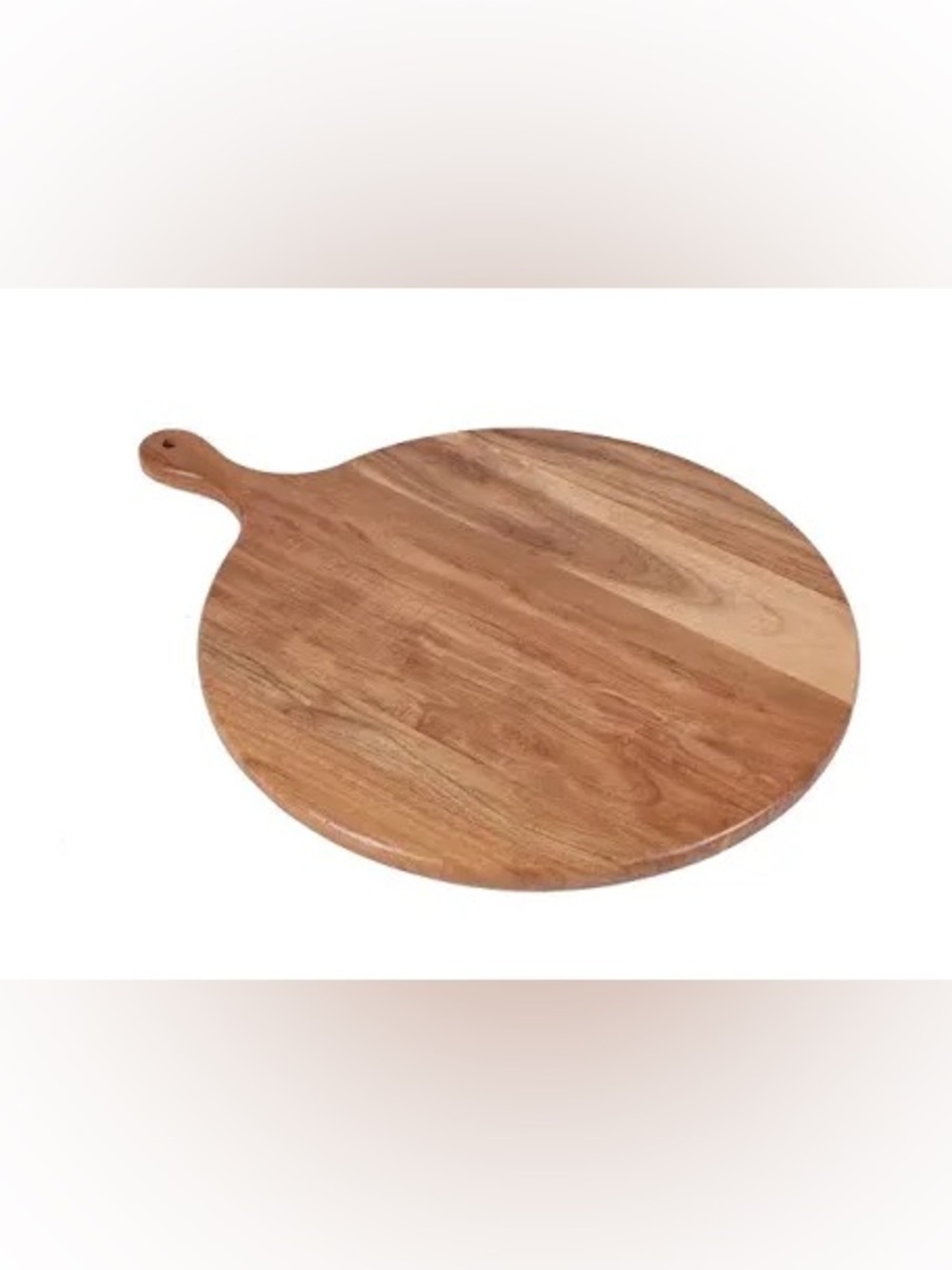 BHG Acacia Round Wooden Serving Paddle in Natural Brown